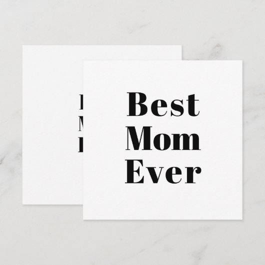 Beste mam ooit zwarte witte moderne typografische  (Voorkant / Achterkant)