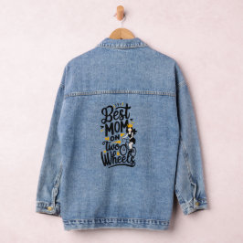 Beste Mam Op Twee Wielen Met Kroon - Moederdag Denim Jacket