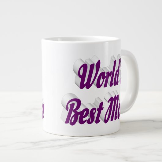 Beste mam paarse halve tekst grote koffiekop (Voorkant rechts)