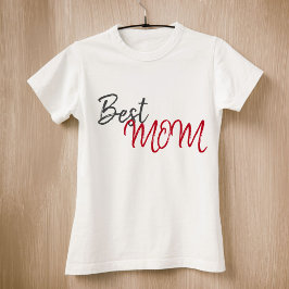 Beste Mam Red Script Eenvoudige moederdag T-shirt