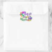 "Beste MAM" Retro Bloemen Moederdag Gifts Ronde Sticker (Tas)