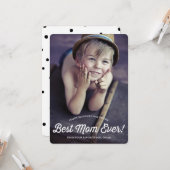 Beste mam | Retrokalligrafie-Moederdag Kaart (Voorkant / Achterkant in situ)