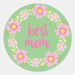 Beste mam ronde sticker