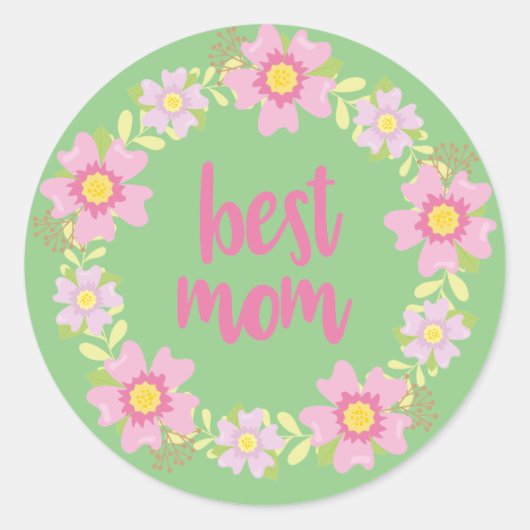 Beste mam ronde sticker (Voorkant)