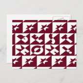 Beste Mam Rood en Wit Patroon met Stars Briefkaart (Voorkant / Achterkant)