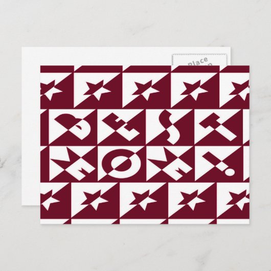 Beste Mam Rood en Wit Patroon met Stars Briefkaart (Voorkant / Achterkant)