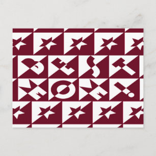 Beste Mam Rood en Wit Patroon met Stars Briefkaart