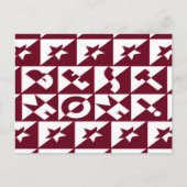 Beste Mam Rood en Wit Patroon met Stars Briefkaart (Voorkant)