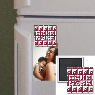 Beste Mam Rood en Wit Patroon met Stars Magneet