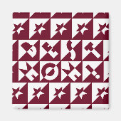 Beste Mam Rood en Wit Patroon met Stars Magneet (Voorkant)