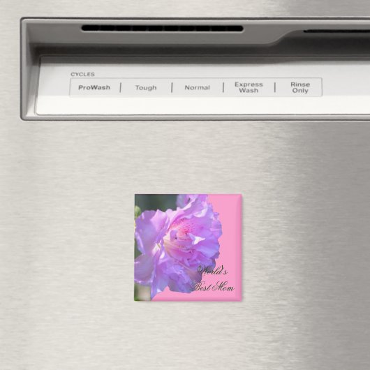 Beste Mam Roze Azalea Bloem Foto Magneet (Insitu (Vaatwasser))