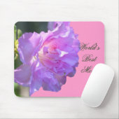 Beste Mam Roze Azalea Bloem Foto Mousepad Muismat (Met muis)