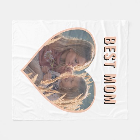 Beste Mam Schattige Hart Foto Moederdag Fleece Deken (Voorkant (Horizontaal))
