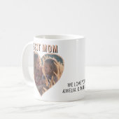 Beste Mam Schattige Hart Foto Moederdag Koffiemok (Voorkant links)