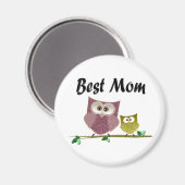 Beste mam, schattige uilen kunst magneet (Voorkant / Achterkant)