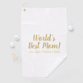 Beste mam van de wereld gepersonaliseerde douanema golfhanddoek (Insitu)