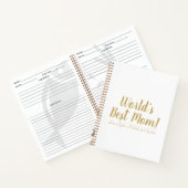 Beste mam van de wereld gepersonaliseerde douanema notitieboek (Binnen)