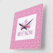 Beste mam vierkante klok (Hoek)