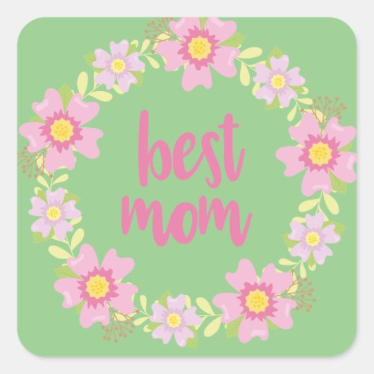 Beste mam vierkante sticker (Voorkant)