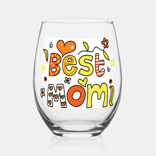 Beste mam wijnglas zonder voet (Voorkant)