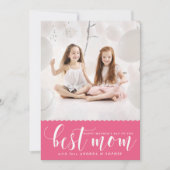 Beste mam | Witte moderne kalligrafie-Moederdag Kaart (Voorkant)