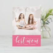 Beste mam | Witte moderne kalligrafie-Moederdag Kaart (Staand voorkant)
