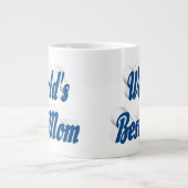 Beste mam zee blauwe halve tekst grote koffiekop (Voorkant)