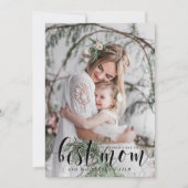 Beste mam | Zwarte Moderne kalligrafie-Moederdag Kaart (Voorkant)