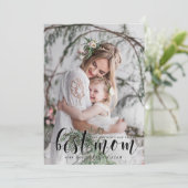 Beste mam | Zwarte Moderne kalligrafie-Moederdag Kaart (Staand voorkant)