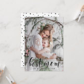 Beste mam | Zwarte Moderne kalligrafie-Moederdag Kaart (Voorkant / Achterkant in situ)