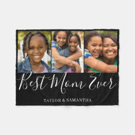Beste mama 3 Foto Collage Fleece Blanket