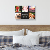 Beste mama 5 Foto Collage Black en Gold Canvas Afdruk (Insitu (Slaapkamer))