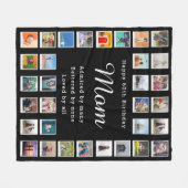 Beste mama 60th Birthday Foto Collage Black Fleece Deken (Voorkant (Horizontaal))