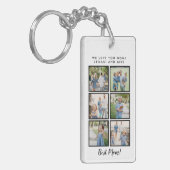 Beste mama! 6 Foto's Aangepast bericht wit Sleutelhanger (Voorkant Links)