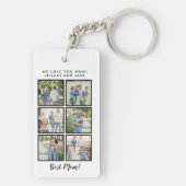 Beste mama! 6 Foto's Aangepast bericht wit Sleutelhanger (achterkant)