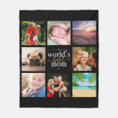 Beste mama 8 Foto Collage Black en Gold Fleece Deken (Voorkant)
