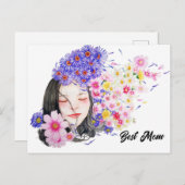 Beste mama Abstracte Waterverf bloemen voor moeder Briefkaart (Voorkant / Achterkant)