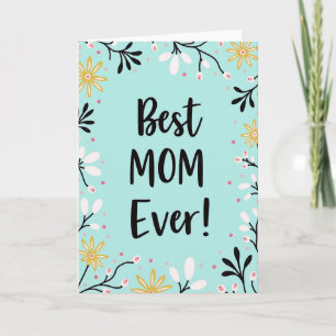 Beste Mama Aller Tijden Bloemenpatroonkaart Kaart