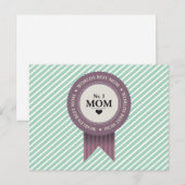 BESTE MAMA BADGE PAARSE BRIEFKAART (Voorkant / Achterkant)