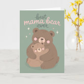 Beste Mama Beer Ooit Knuffels voor Moeder Moederda Kaart (Gele Bloem)