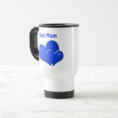 Beste mama, blauwe harten reisbeker (Voorkant links)