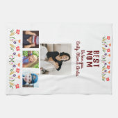 Beste mama bloemen 4 Foto Collage Keepslag Theedoek (Horizontaal)