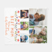 Beste mama bloemen 5 Foto Collage Keepslag Fleece Deken (Voorkant (Horizontaal))