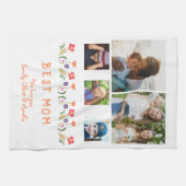 Beste mama bloemen 5 Foto Collage Keepslag Theedoek (Horizontaal)