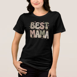 Beste Mama Boekachtig Bloemig Letterkundig Ontwerp Tri-Blend Shirt