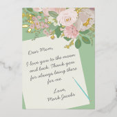 Beste mama brief aangepaste bloem Moederdag Folie Feestdagenkaart (Voorkant)