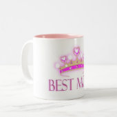 Beste mama Crown Tweekleurige Koffiemok (Voorkant links)