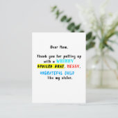 Beste mama Dank je dat je een verwend kind hebt op Briefkaart (Staand voorkant)