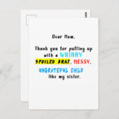 Beste mama Dank je dat je een verwend kind hebt op Briefkaart (Voorkant / Achterkant)