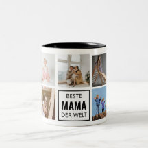 Beste Mama der Welt Fototasse Zweifarbige Tasse